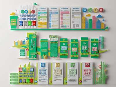 现代社区文化墙3D模型下载